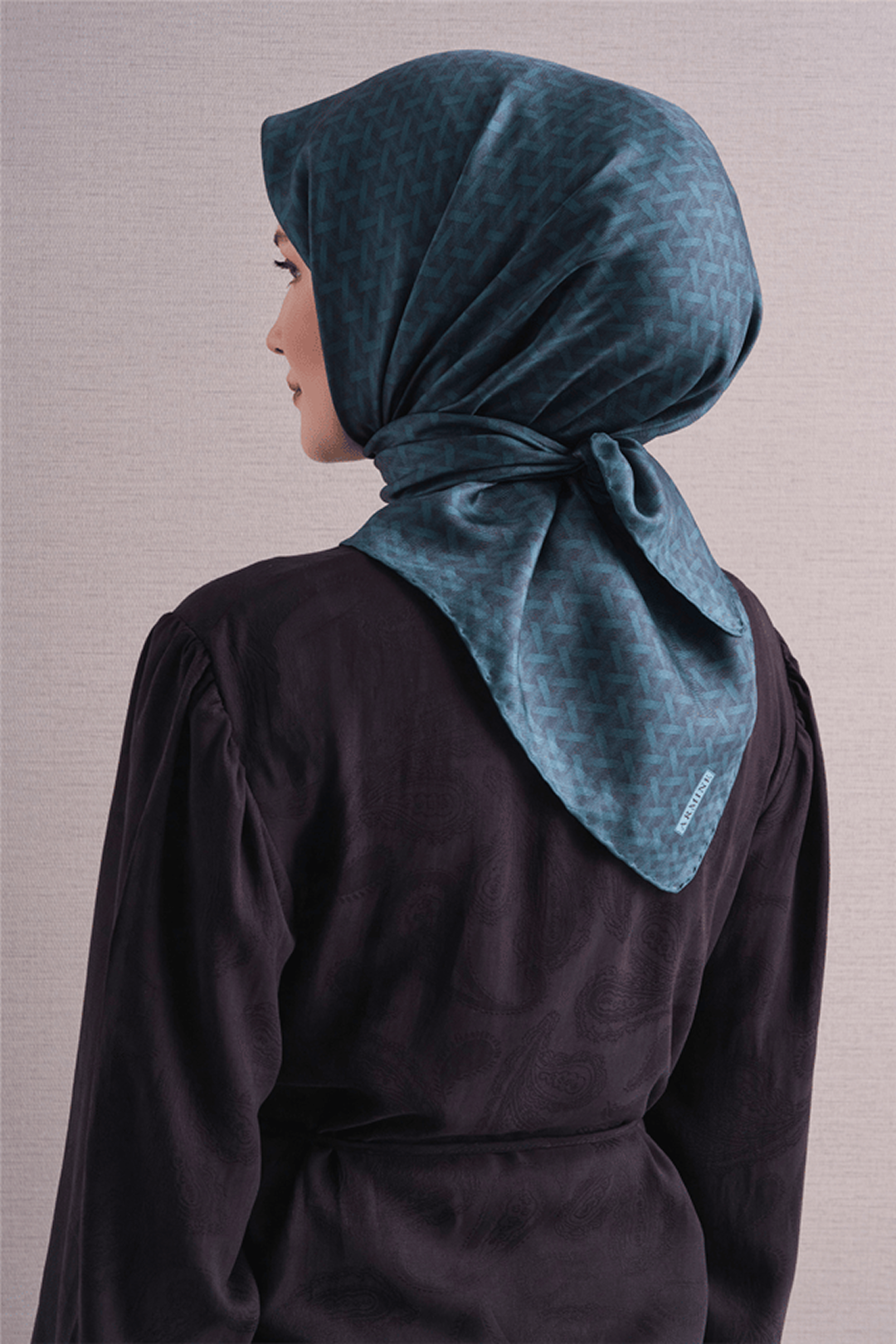 Armine Twill Saf İpek Eşarp 26k9622 Turkuaz