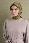 Armine Twill Pure Silk Scarf 26k9622 Olive Green