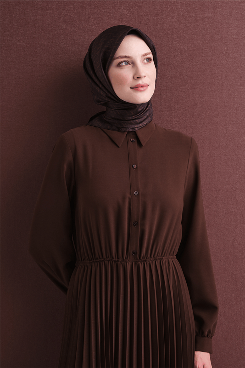 Armine Twill Saf İpek Eşarp 26k9625 Acı Kahve