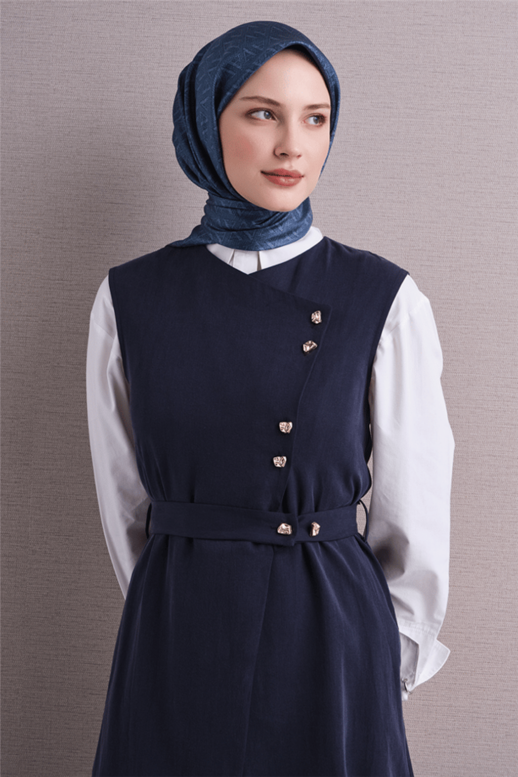 Armine Twill Saf İpek Eşarp 26k9625 İndigo