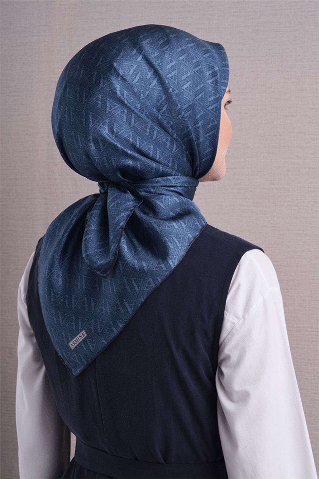Armine Twill Saf İpek Eşarp 26k9625 İndigo