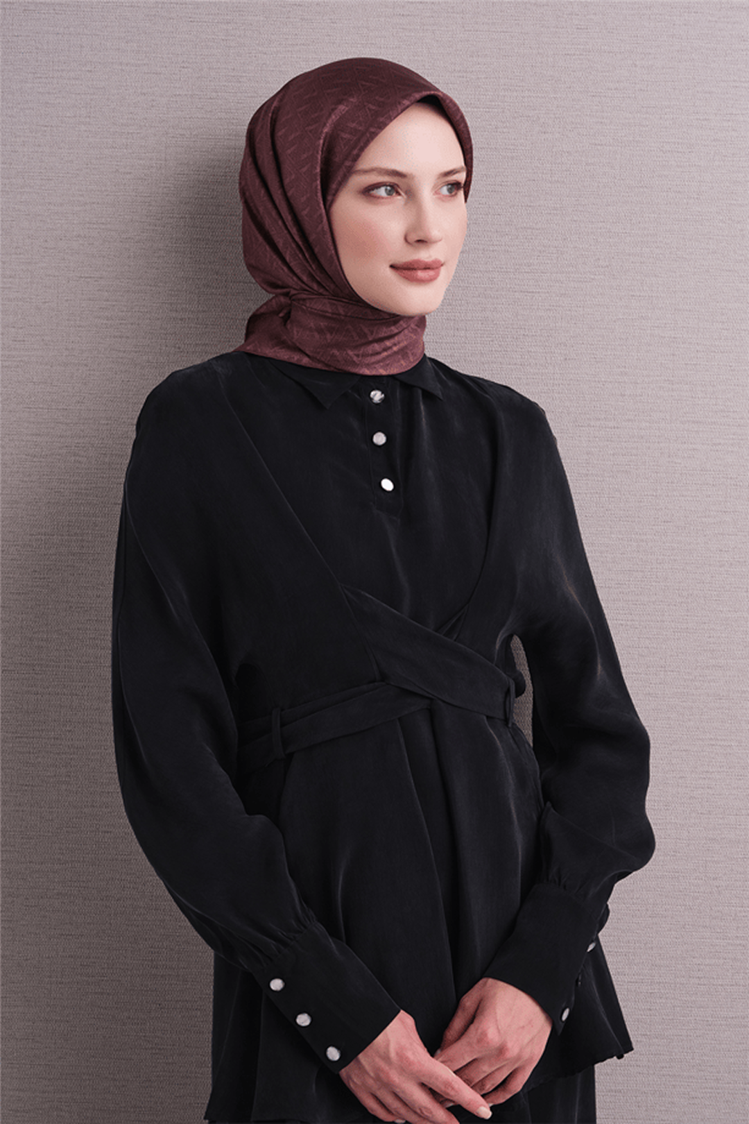 Armine Twill Pure Silk Scarf 26k9625 Plum