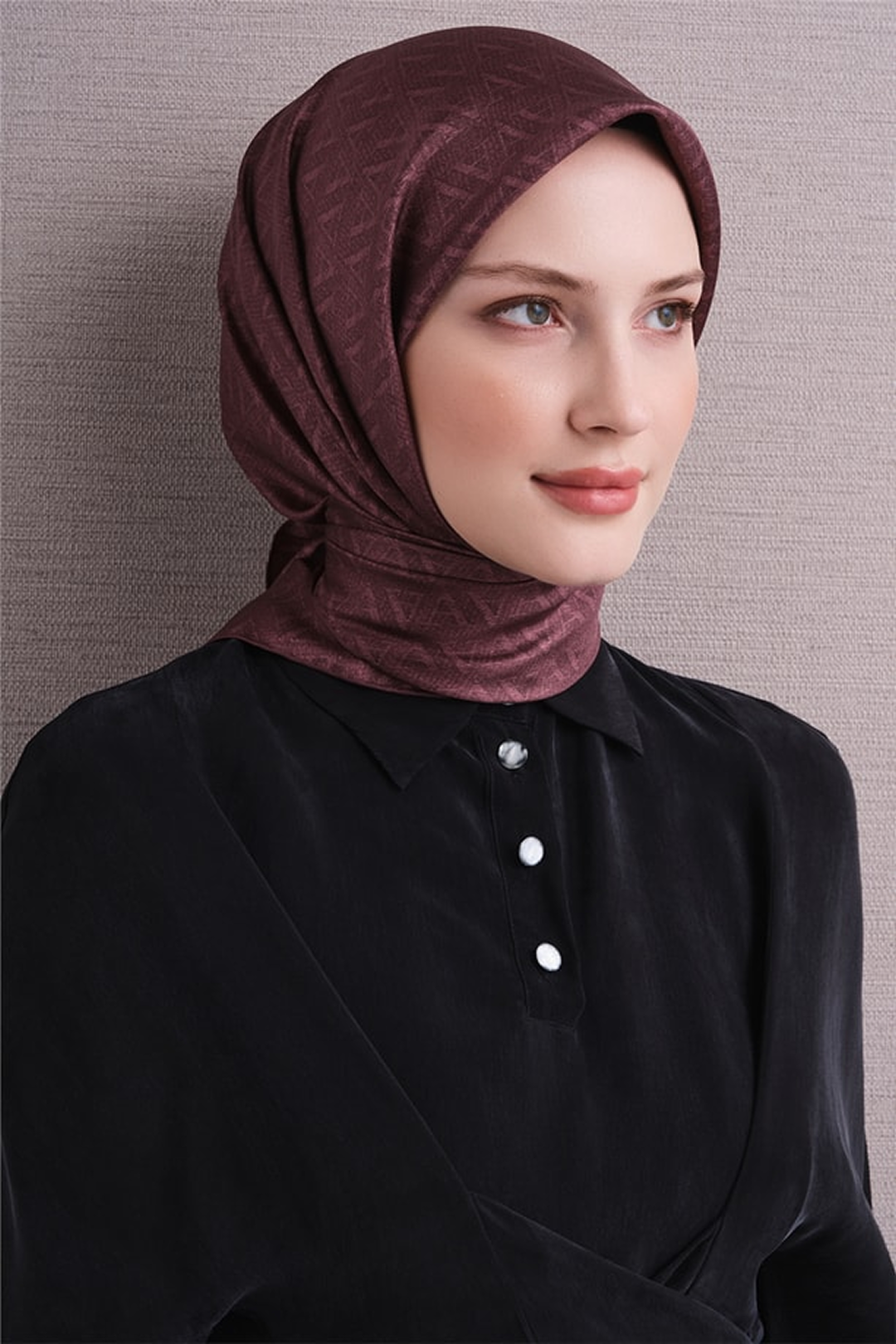 Armine Twill Pure Silk Scarf 26k9625 Plum