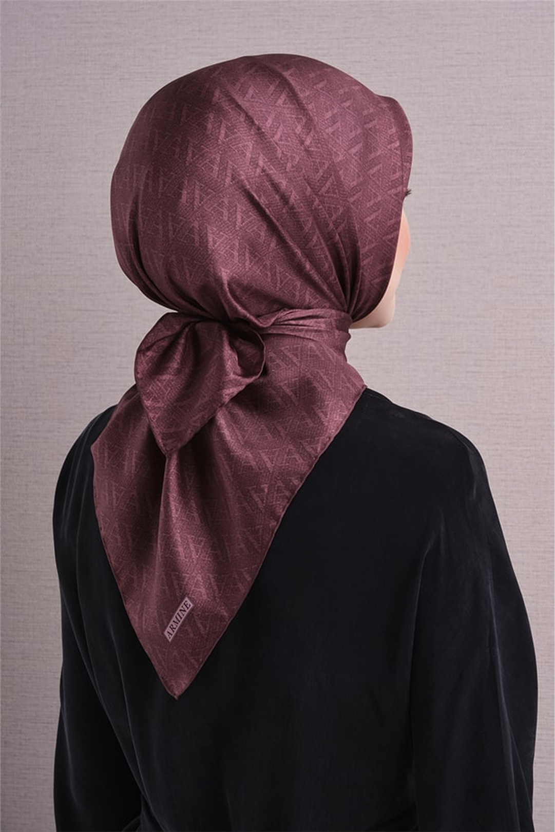 Armine Twill Pure Silk Scarf 26k9625 Plum