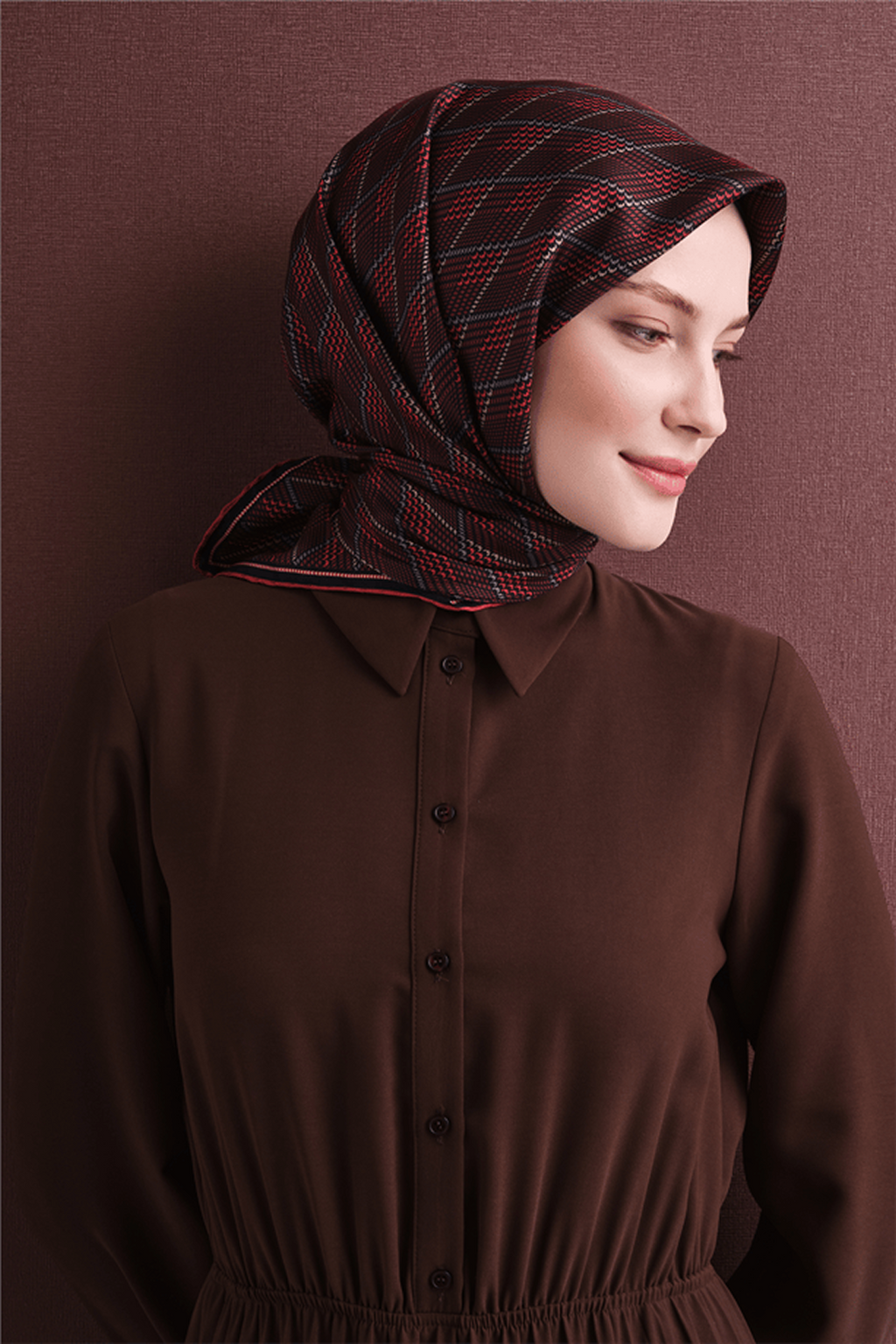 Armine Twill Saf İpek Eşarp 26k9626 Bordo