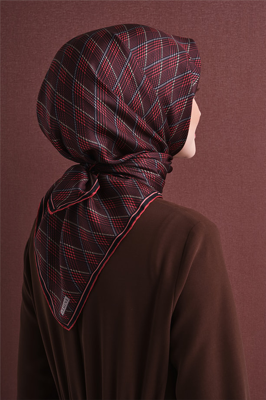 Armine Twill Saf İpek Eşarp 26k9626 Bordo