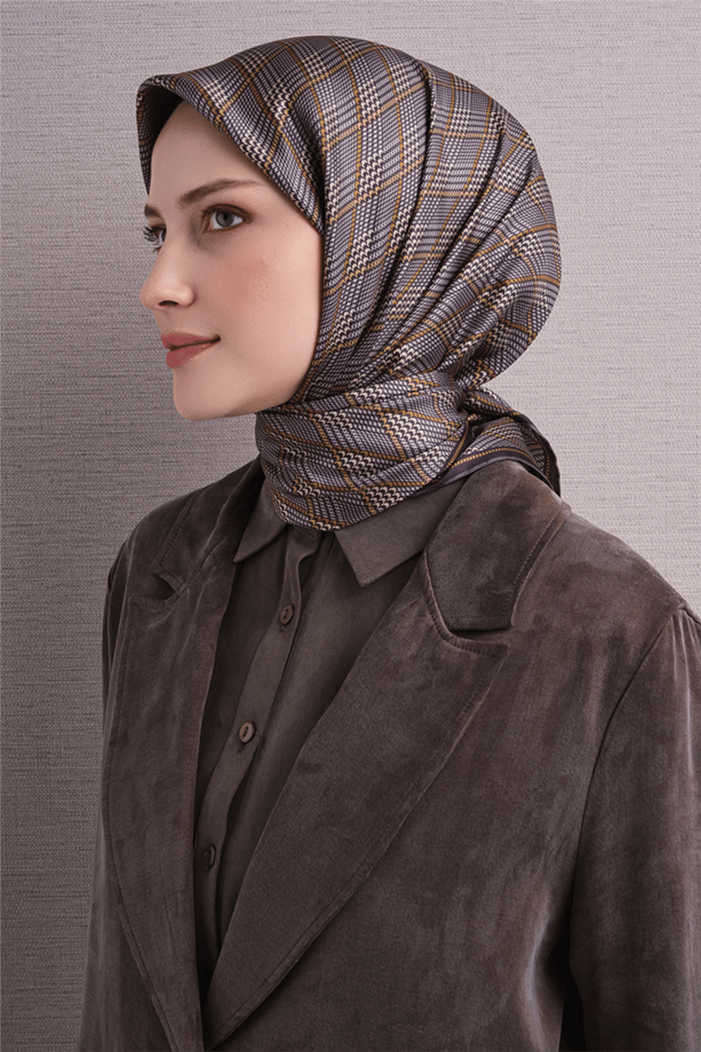 Armine Twill Pure Silk Scarf 26k9626 Grey
