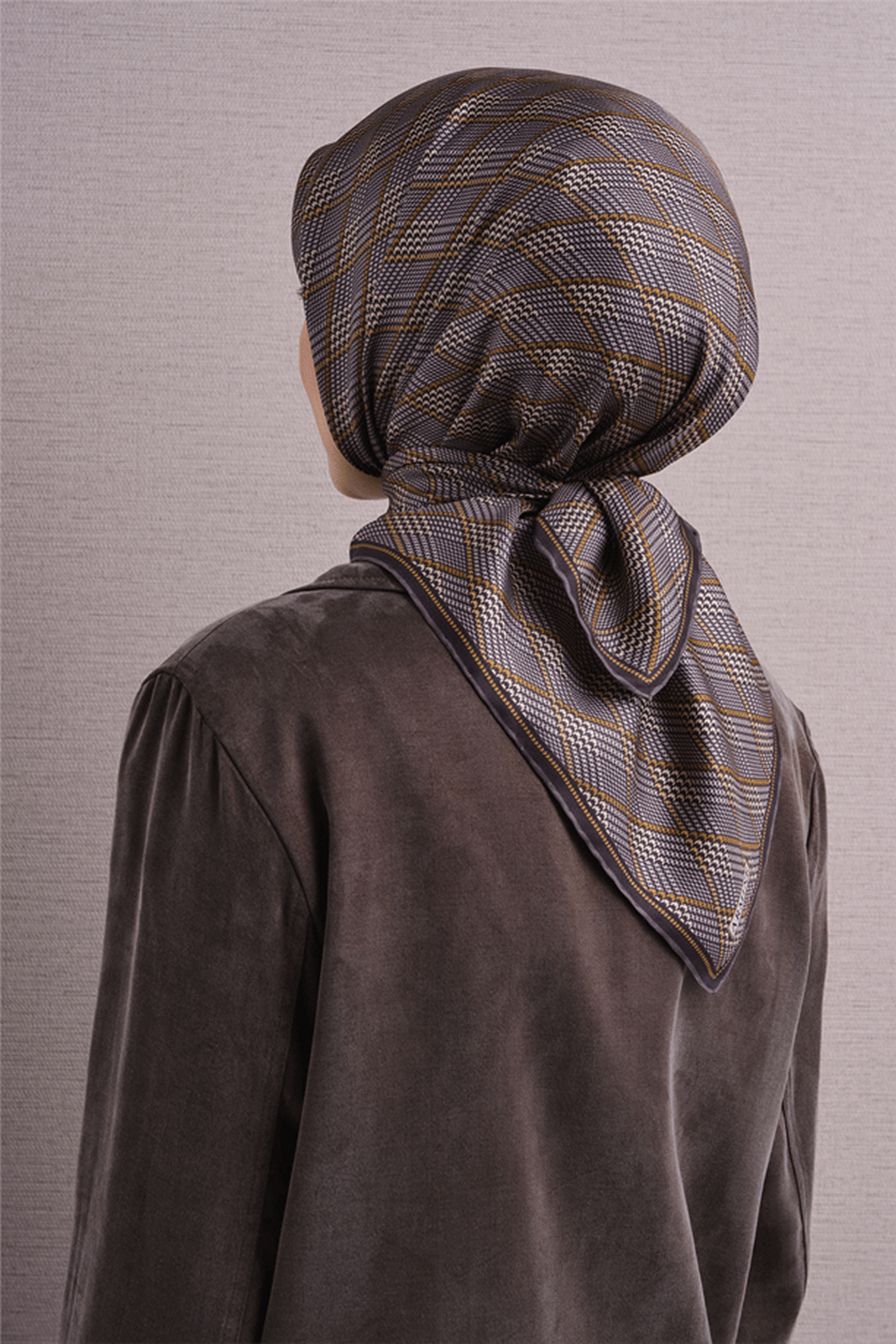 Armine Twill Pure Silk Scarf 26k9626 Grey