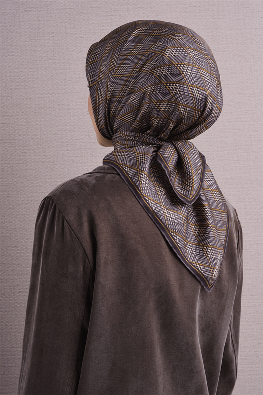 Armine Twill Pure Silk Scarf 26k9626 Grey