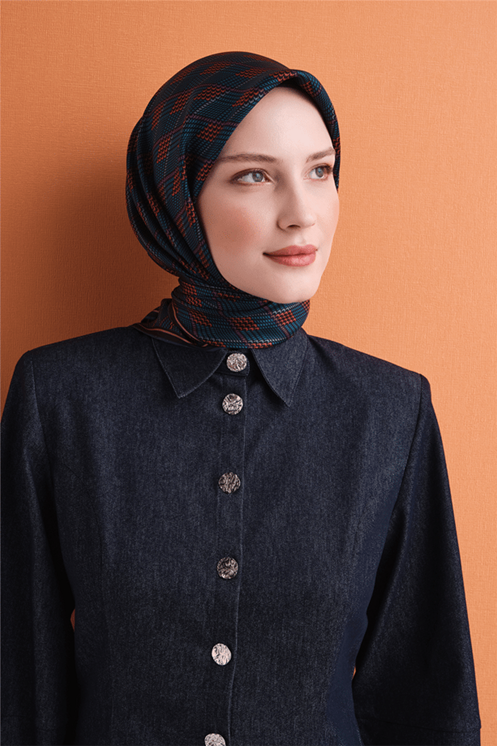 Armine Twill Saf İpek Eşarp 26k9626 Lacivert