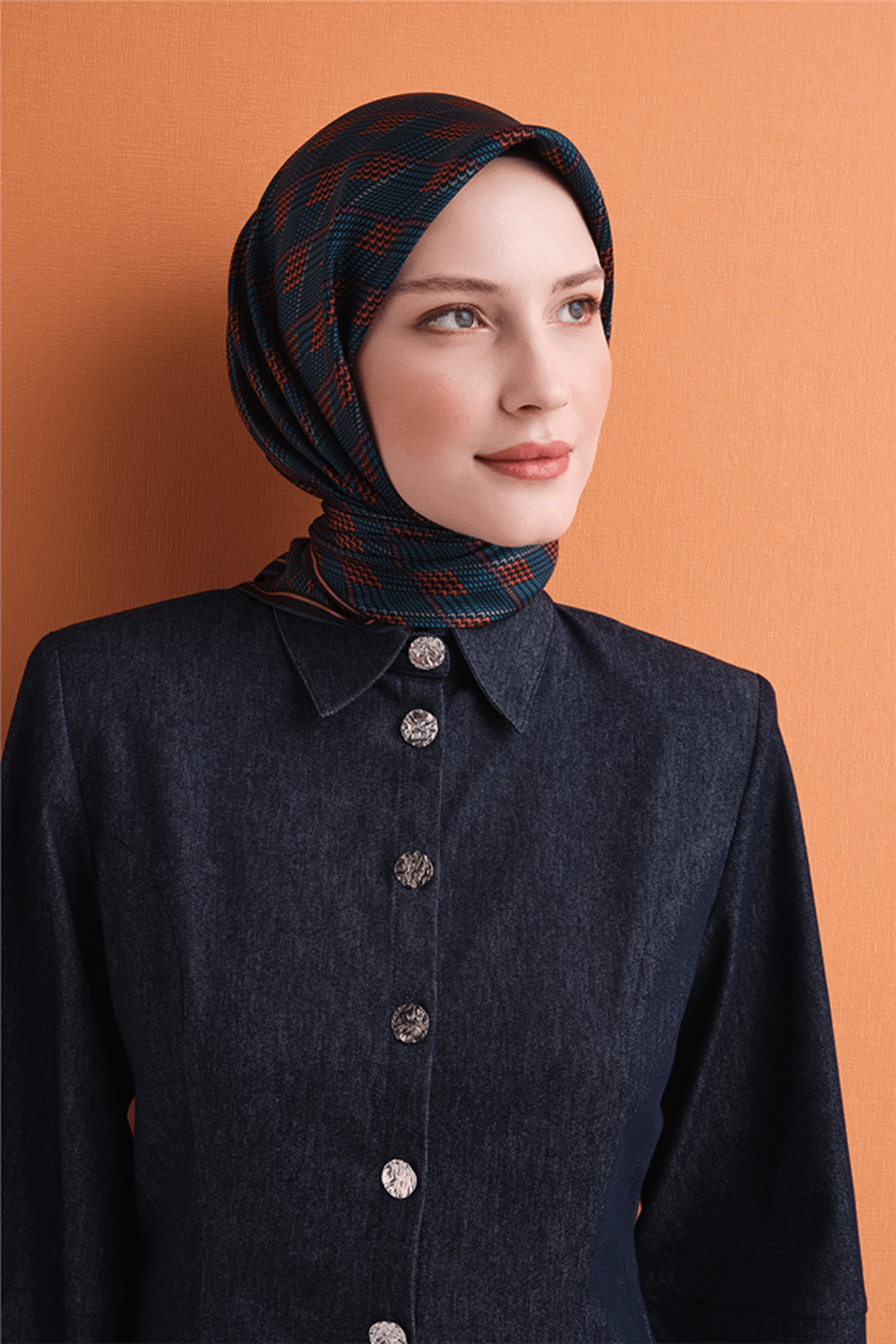 Armine Twill Saf İpek Eşarp 26k9626 Lacivert