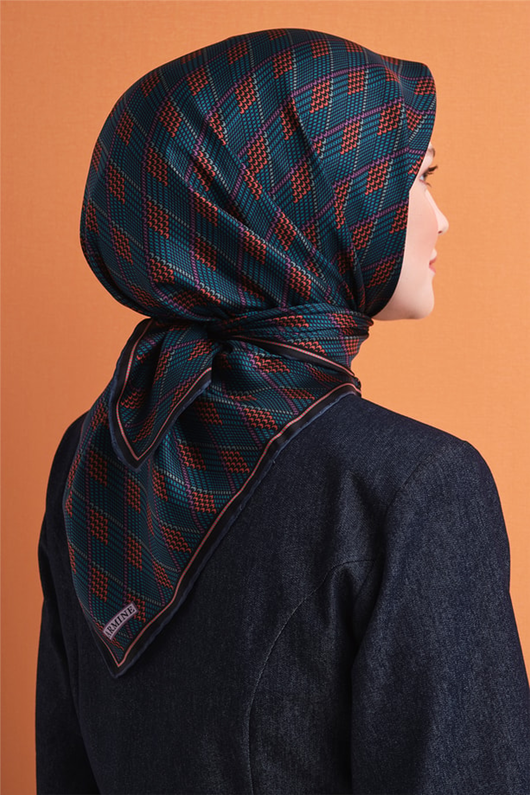 Armine Twill Saf İpek Eşarp 26k9626 Lacivert