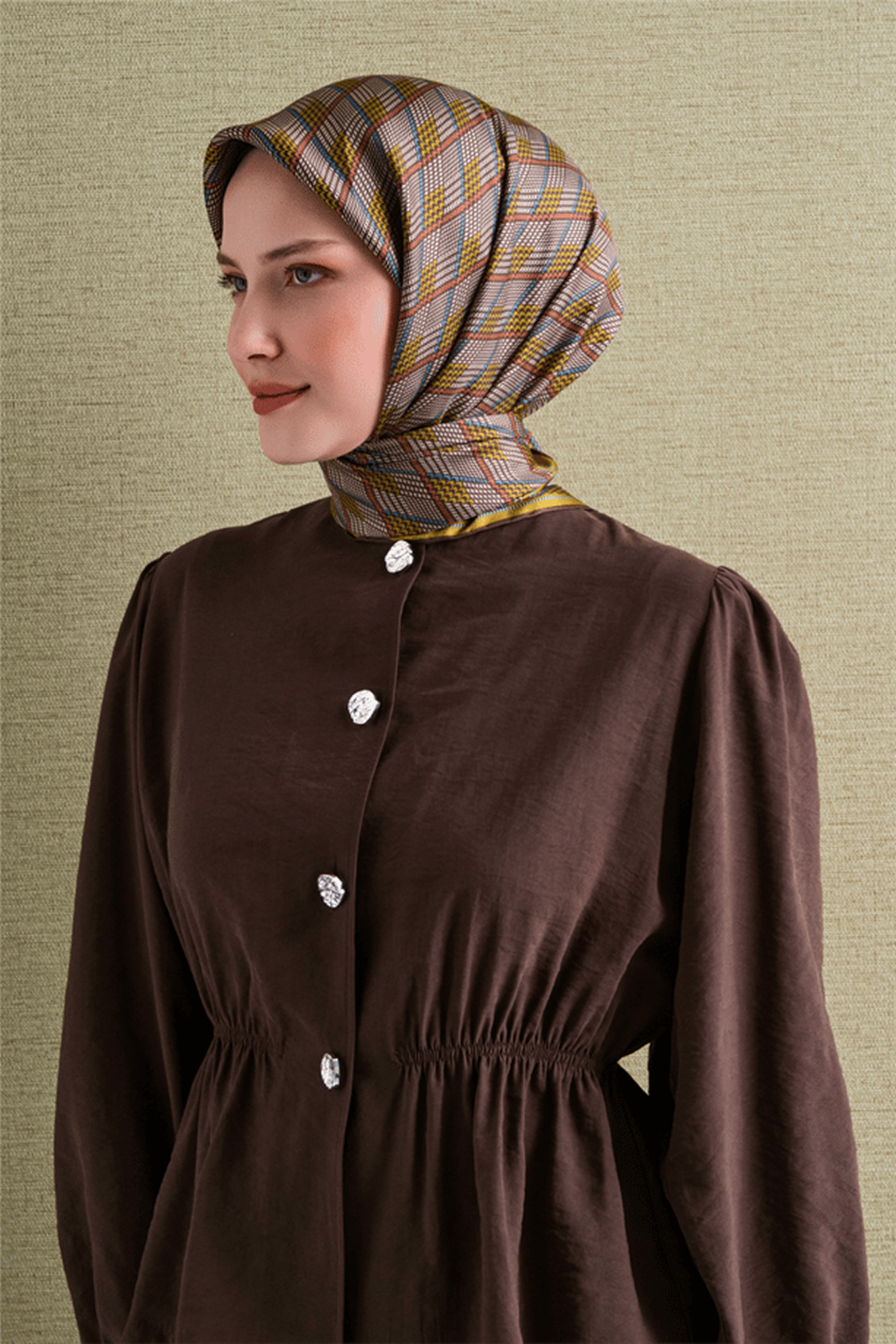 Armine Twill Pure Silk Scarf 26k9626 Green
