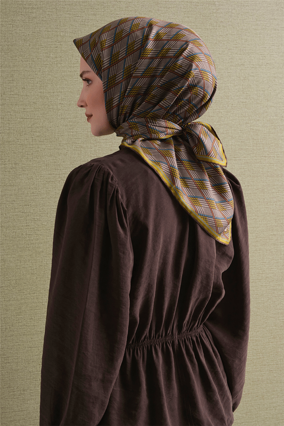 Armine Twill Pure Silk Scarf 26k9626 Green