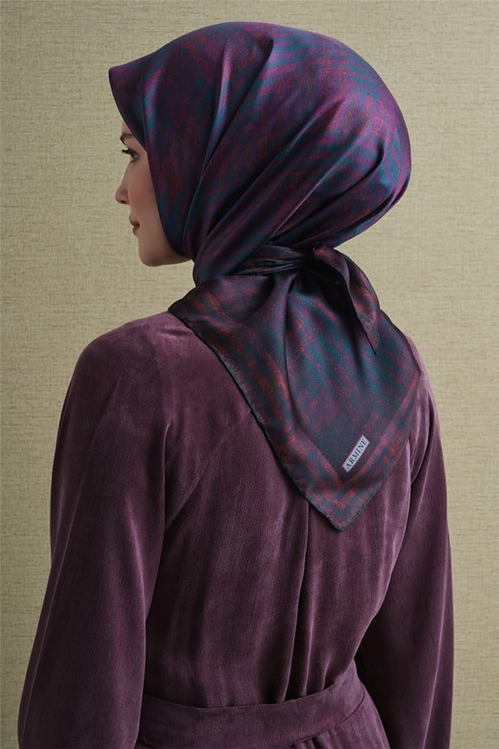 Armine Twill Saf İpek Eşarp 26k9628 Koyu Fuşya