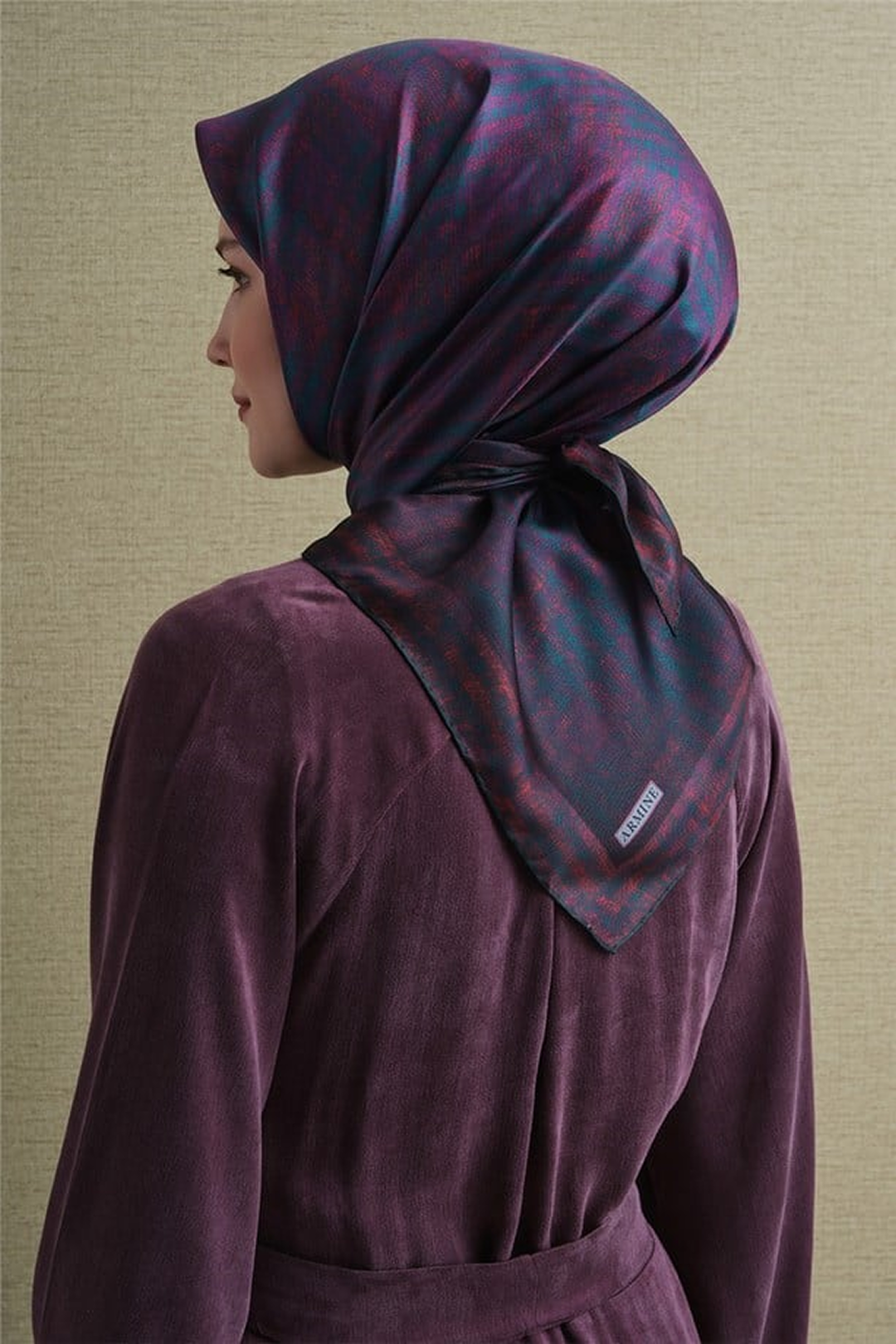 Armine Twill Saf İpek Eşarp 26k9628 Koyu Fuşya