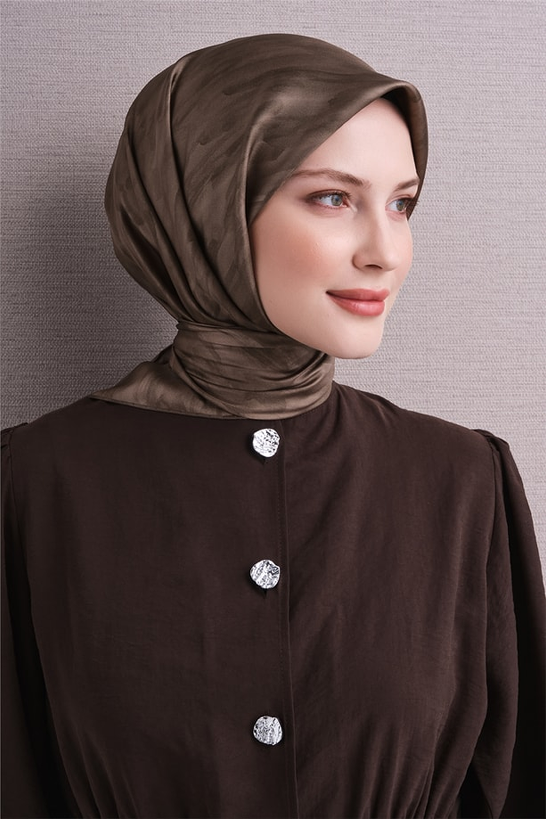 Armine Twill Saf İpek Eşarp 26k9630 Taş Rengi