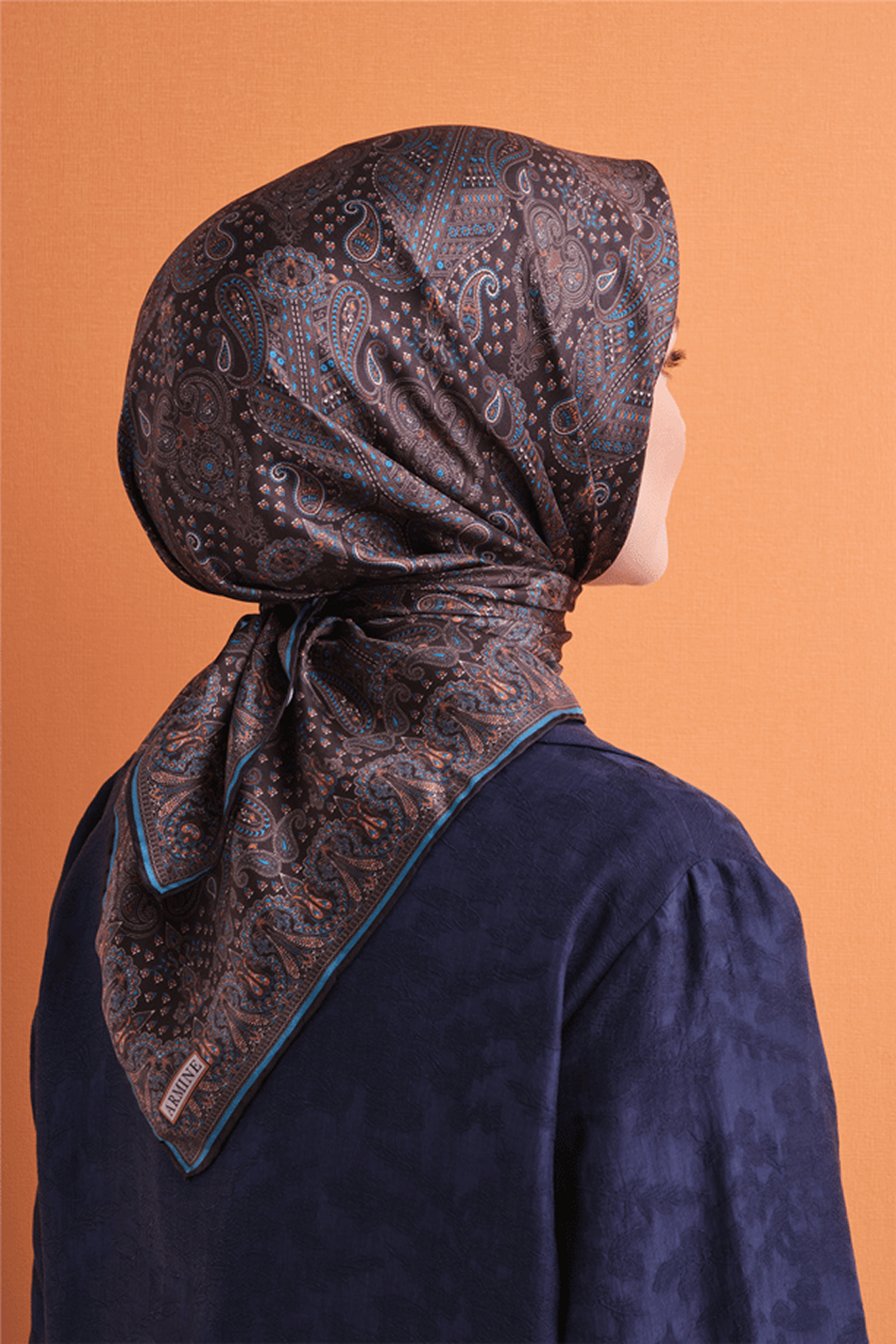Armine Twill Saf İpek Eşarp 26k9631 Acı Kahve