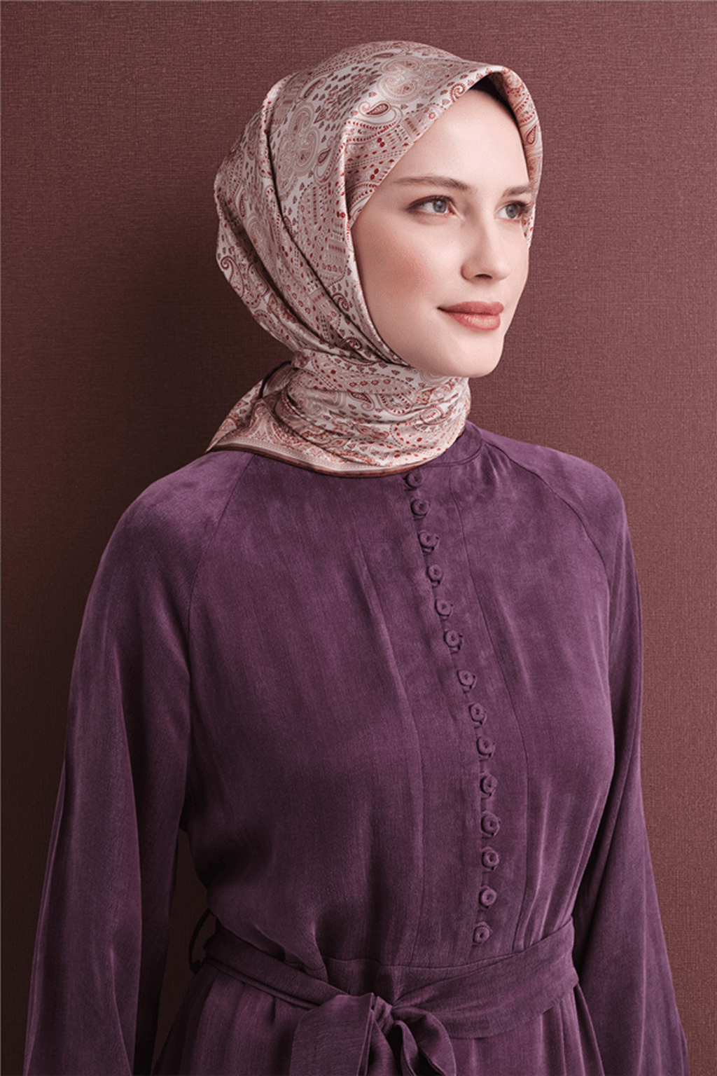 Armine Twill Saf İpek Eşarp 26k9631 Bej