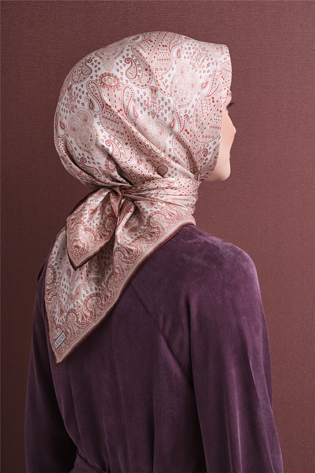 Armine Twill Saf İpek Eşarp 26k9631 Bej
