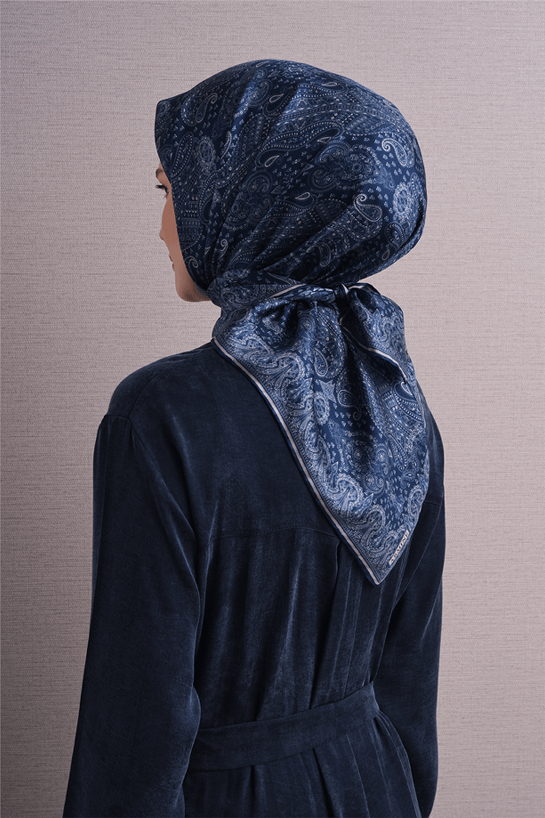Armine Twill Saf İpek Eşarp 26k9631 Lacivert