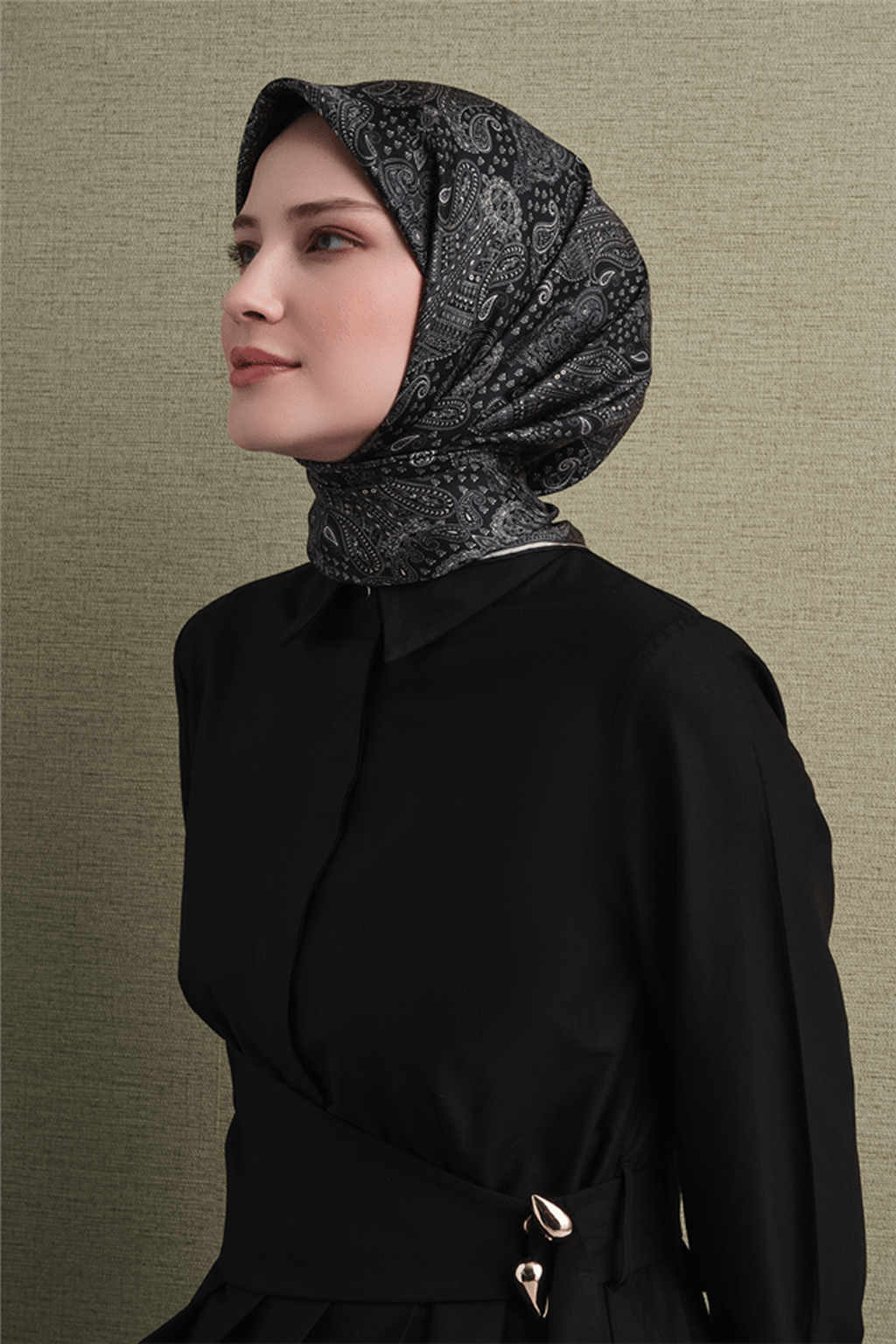 Armine Twill Saf İpek Eşarp 26k9631 Siyah