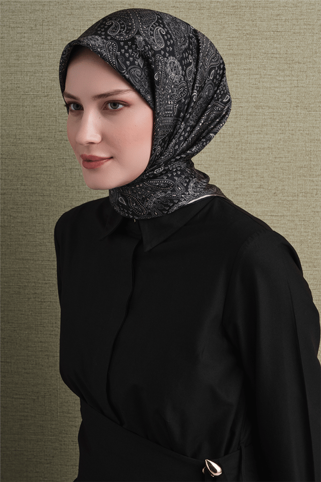 Armine Twill Saf İpek Eşarp 26k9631 Siyah