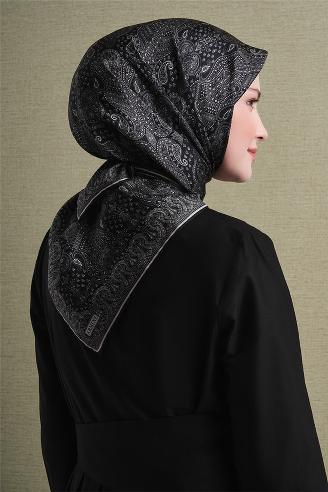 Armine Twill Saf İpek Eşarp 26k9631 Siyah