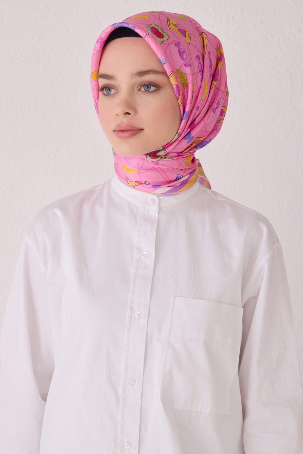 Belli 24 Kış İpek Eşarp-3 Fuşya