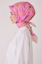 Belli 24 Kış İpek Eşarp-3 Fuşya