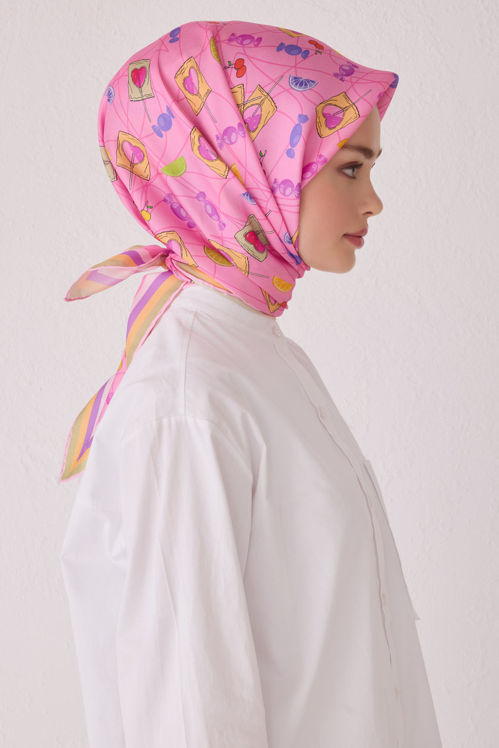 Belli 24 Kış İpek Eşarp-3 Fuşya