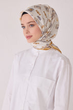 Belli 24 Kış İpek Eşarp-3 Krem