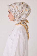 Belli 24 Kış İpek Eşarp-3 Krem