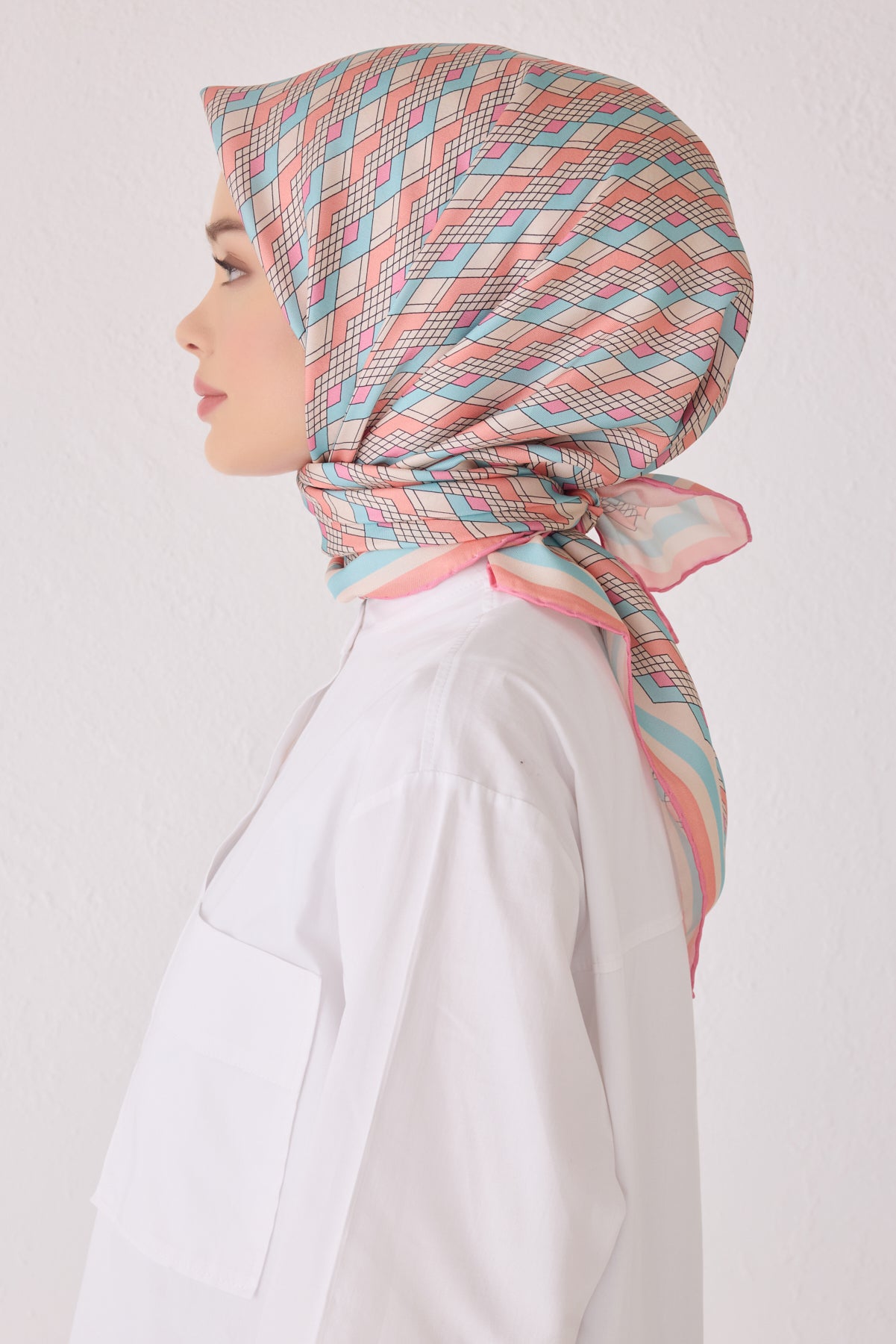 Belli 24 Kış İpek Eşarp-3 Pembe