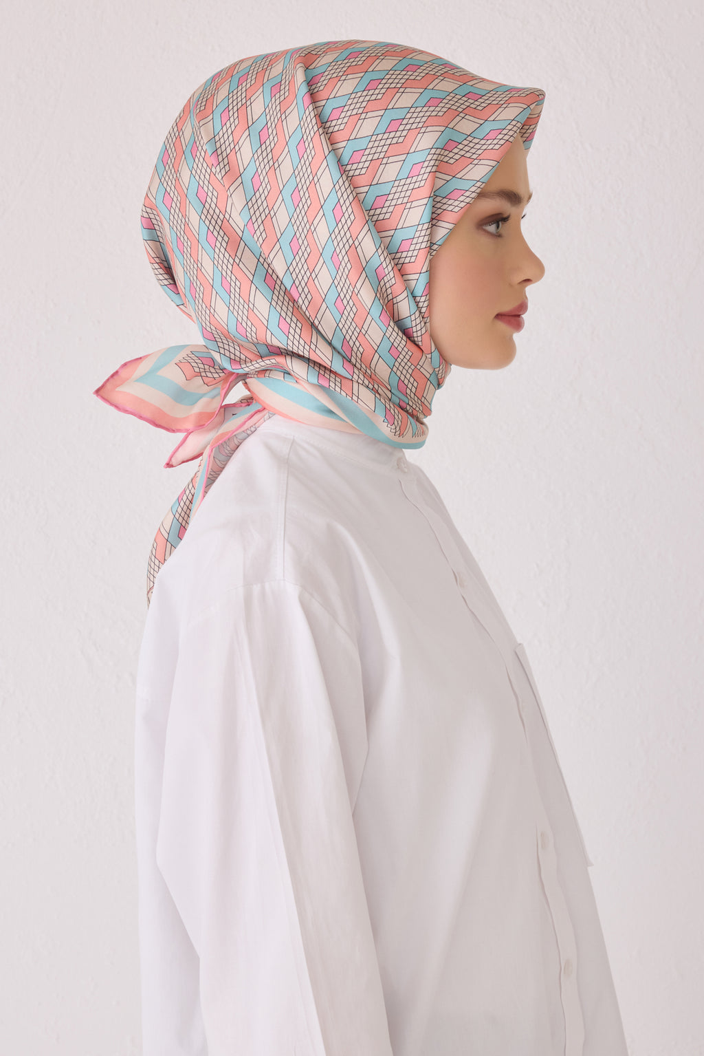 Belli 24 Kış İpek Eşarp-3 Pembe