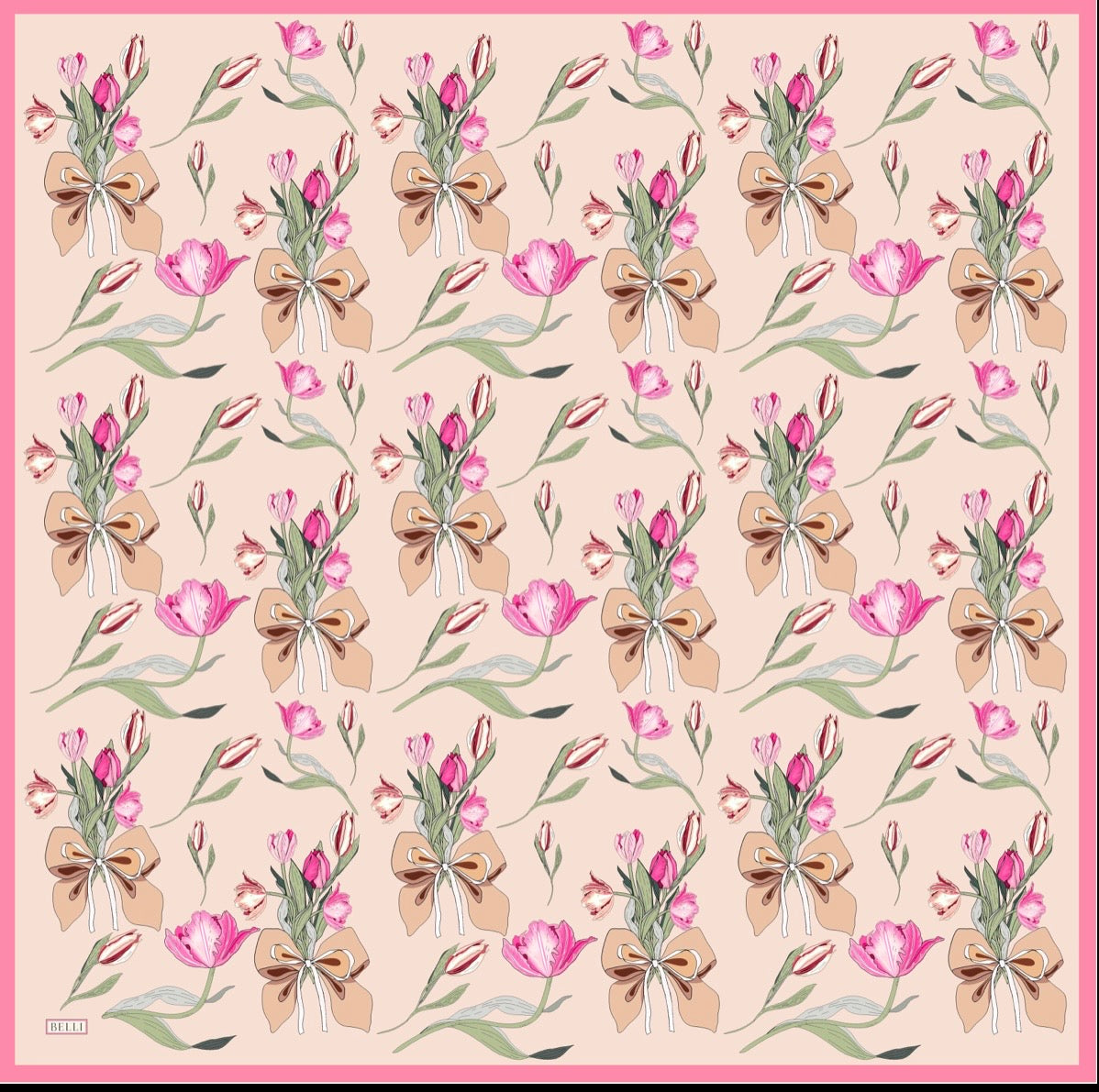 Belli 24 Kış İpek Eşarp-5 Pembe
