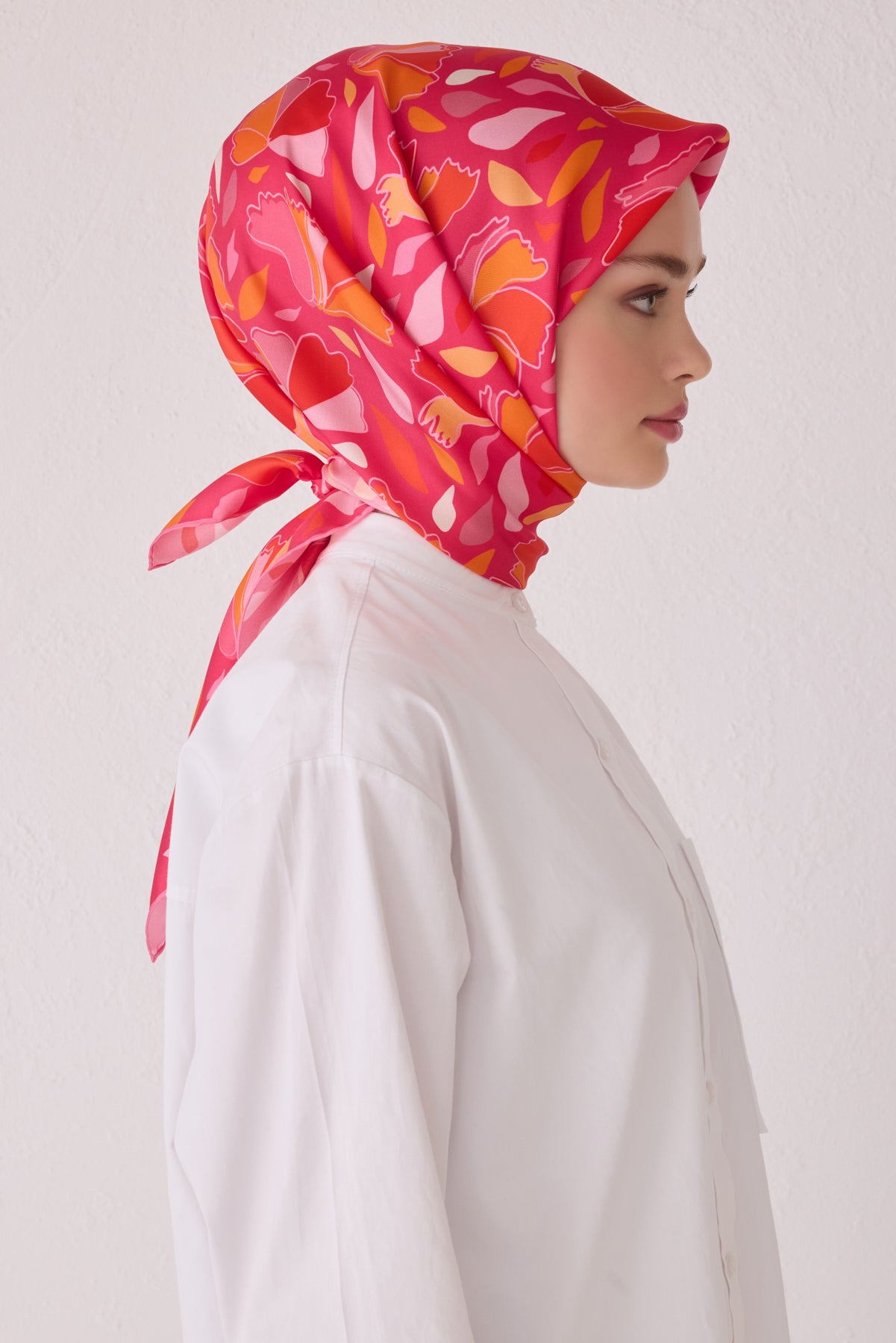 Belli 24 Kış  İpek Eşarp-1 Fuşya