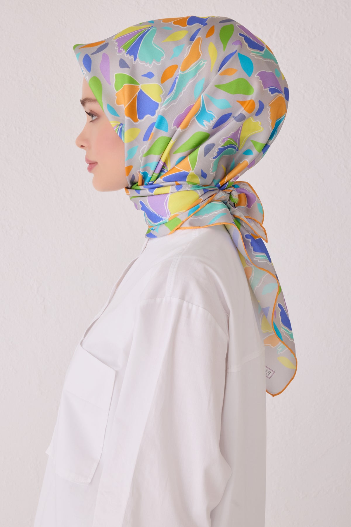 Belli 24 Kış  İpek Eşarp-1 Gümüş