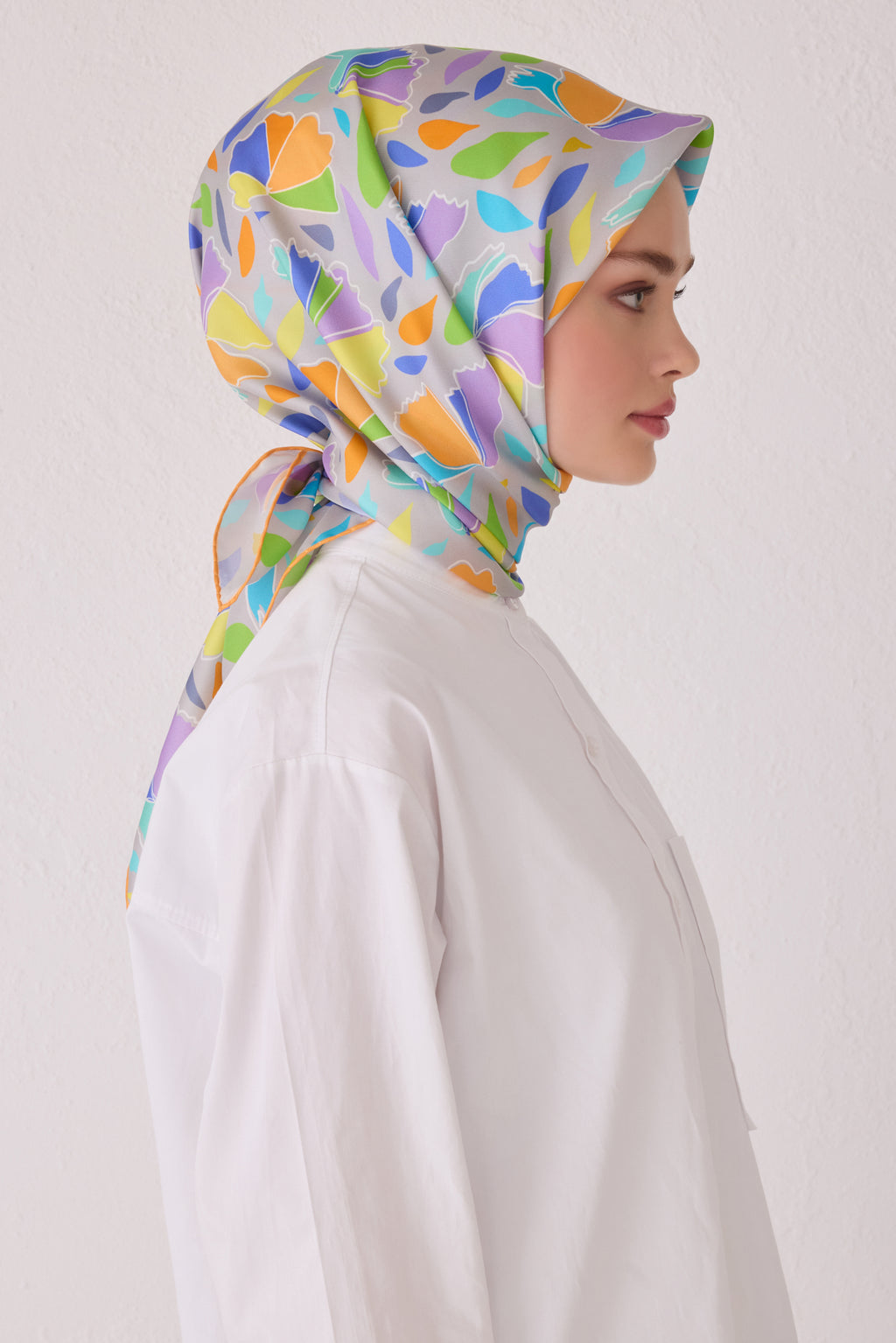 Belli 24 Kış  İpek Eşarp-1 Gümüş