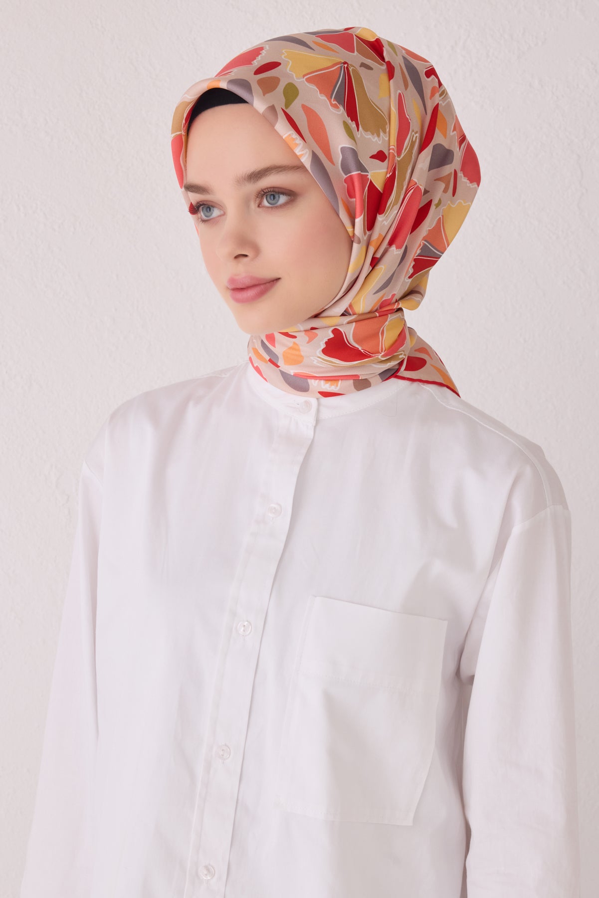 Belli 24 Kış  İpek Eşarp-1 Taş Rengi