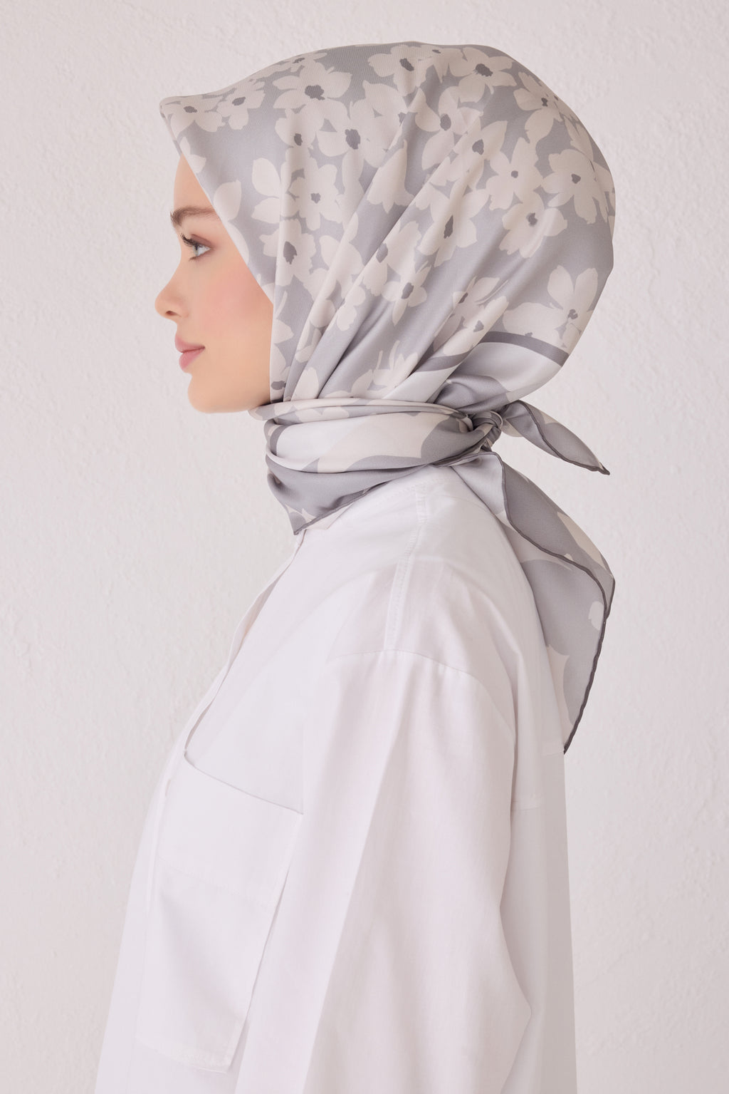 Belli 24 Kış  İpek Eşarp-10 Gri