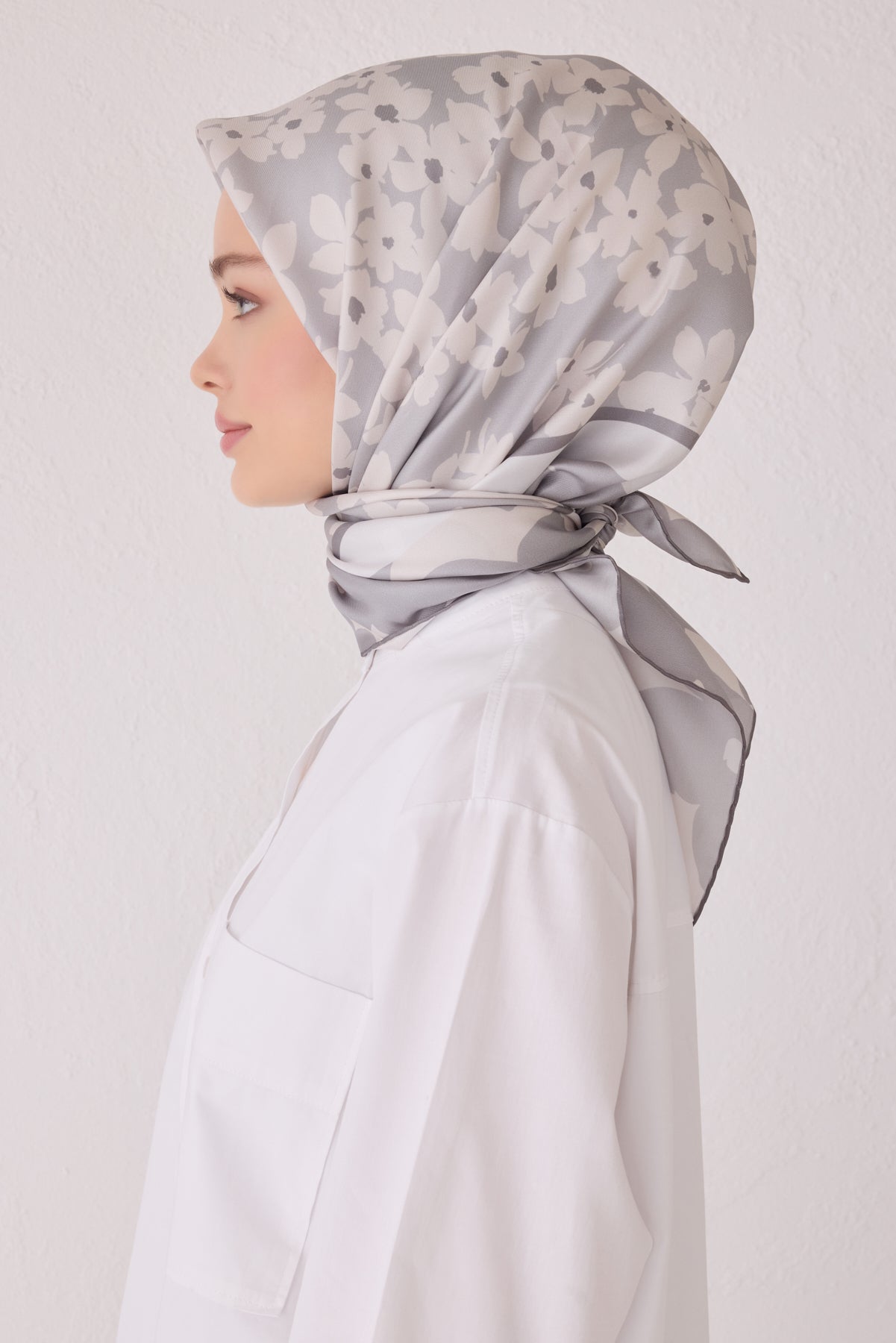 Belli 24 Kış  İpek Eşarp-10 Gri