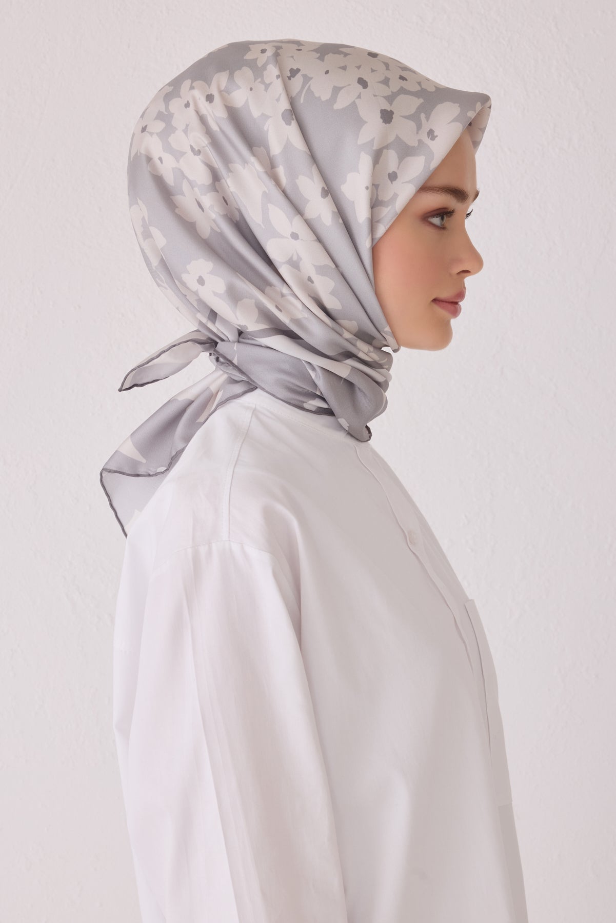 Belli 24 Kış  İpek Eşarp-10 Gri