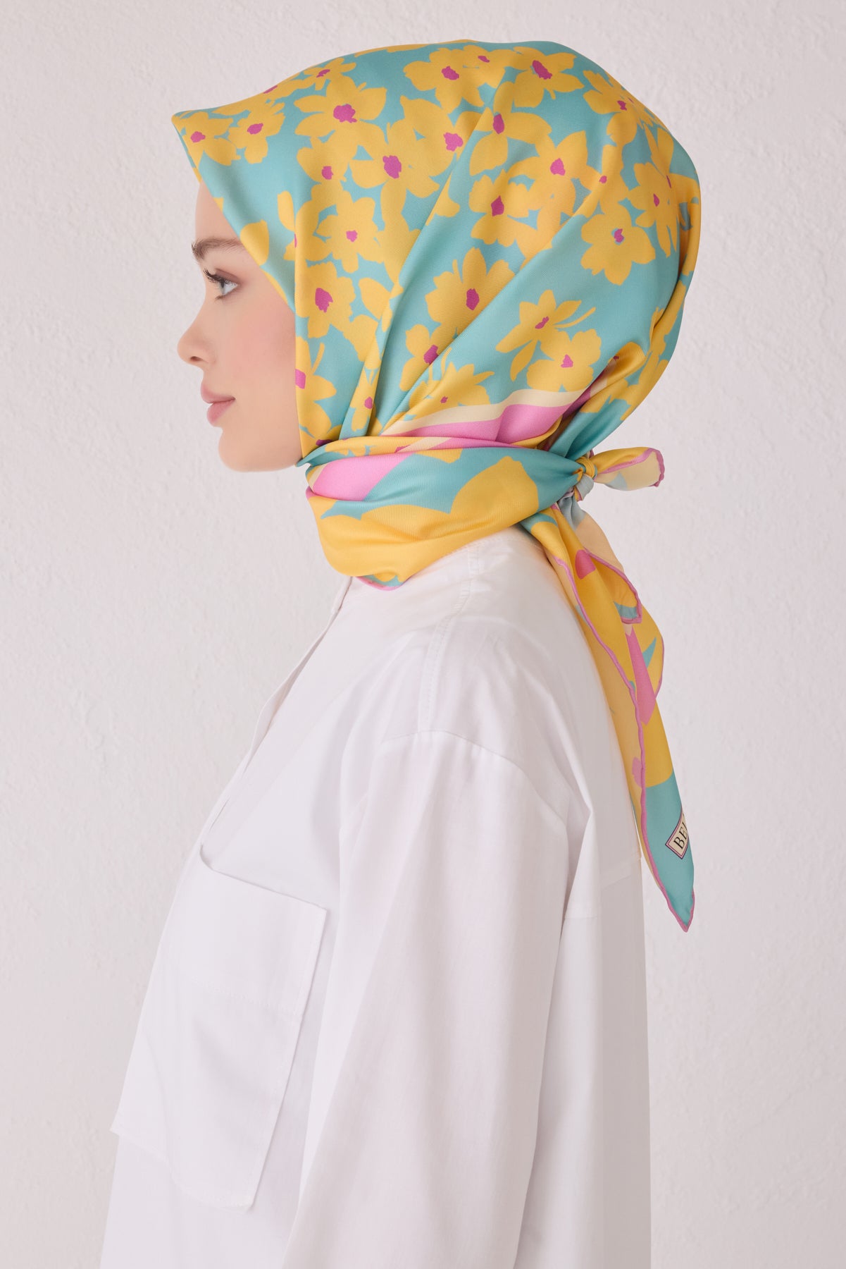 Belli 24 Kış  İpek Eşarp-10 Su Yeşili