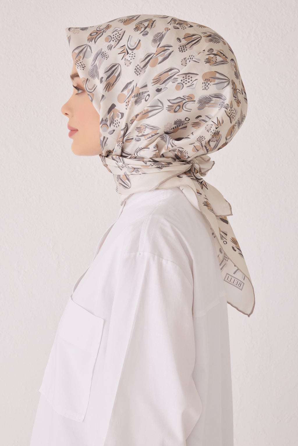 Belli 24 Kış  İpek Eşarp-11 Taş Rengi