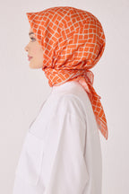 Belli 24 Kış İpek Eşarp-14 Turuncu