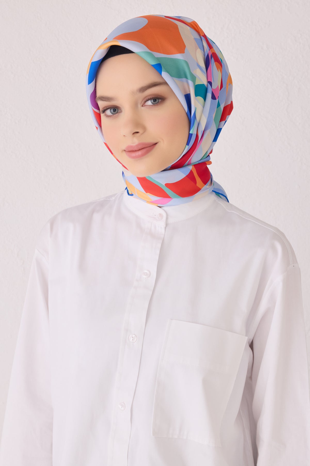 Belli 24 Kış  İpek Eşarp-16 Mavi