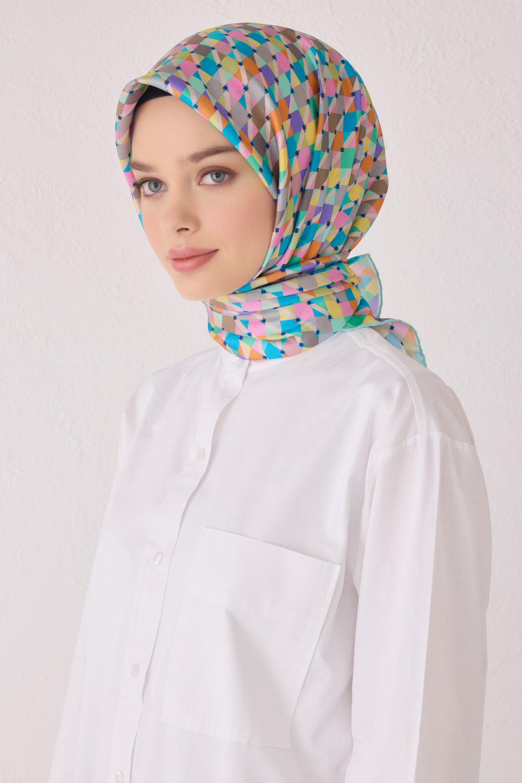 Belli 24 Kış  İpek Eşarp-17 Turkuaz