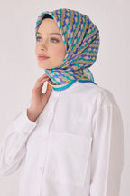 Belli 24 Kış İpek Eşarp-2 Turkuaz