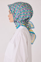 Belli 24 Kış İpek Eşarp-2 Turkuaz